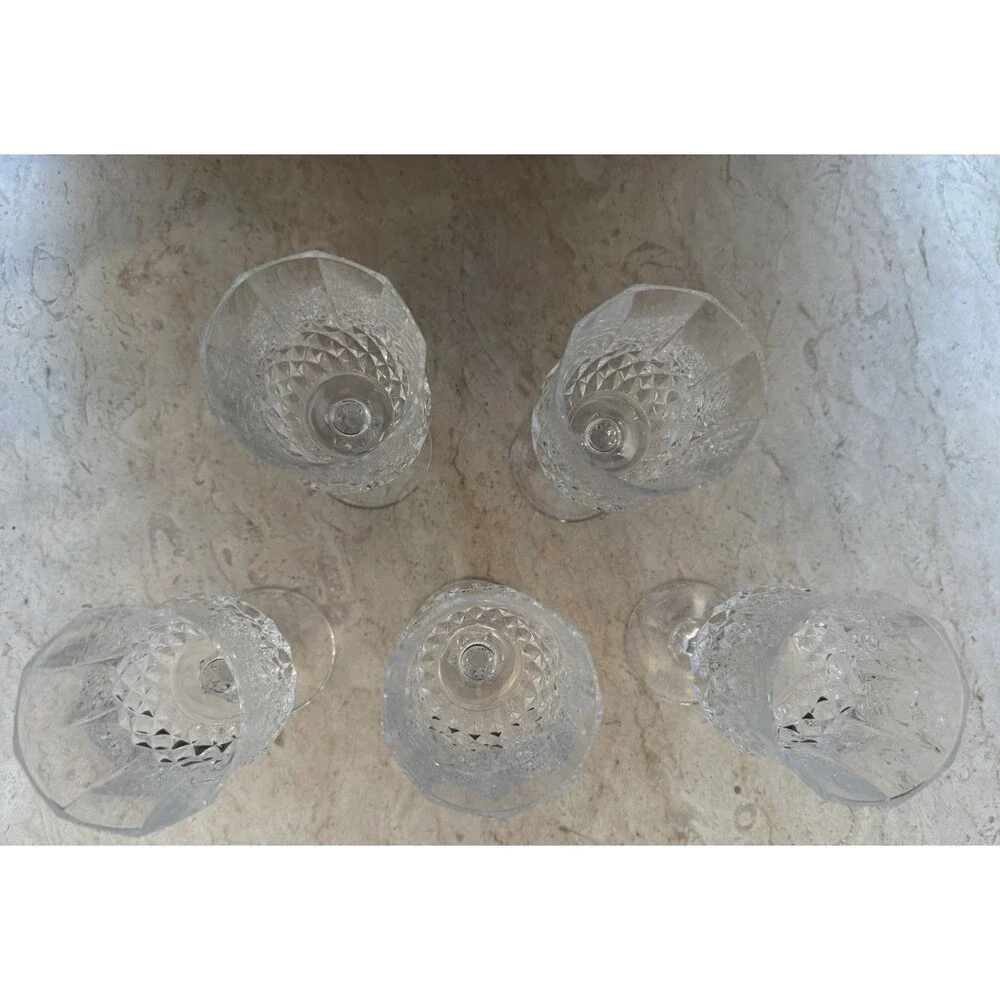 Cristal d'Arques-Durand LONGCHAMP Set of 5 Water Goblets Crystal 7.25